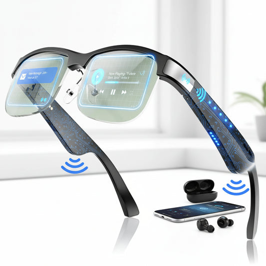 Smart Polarized Bluetooth Sunglasses Built-in Voice Assistant - Neutral Office