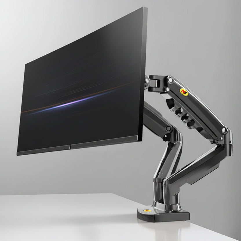 Dual-Screen Monitor Stand with Adjustable Arm - Neutral Office