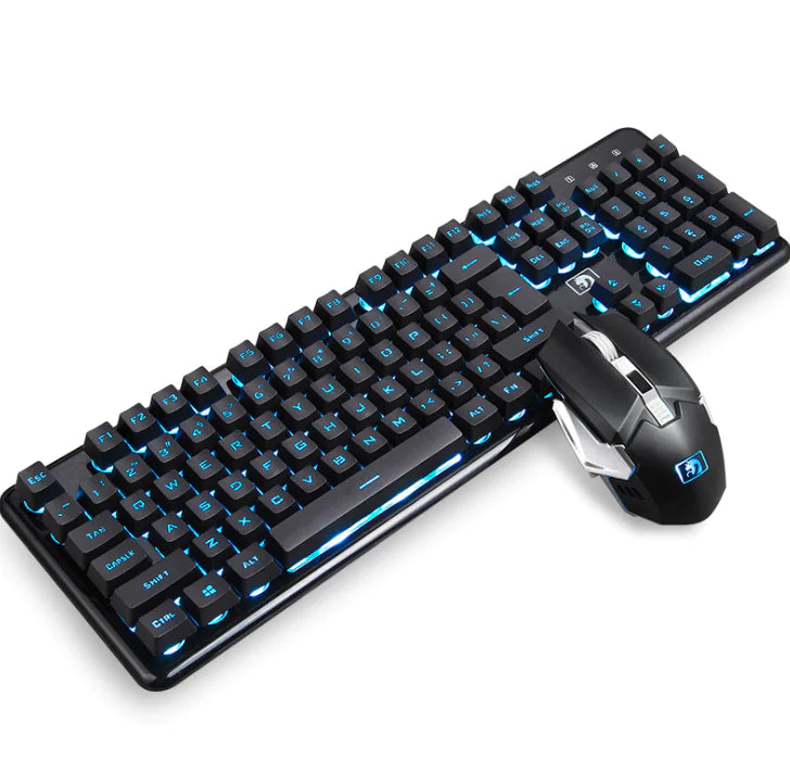 Wireless RGB Gaming Keyboard and Mouse Set - Neutral Office