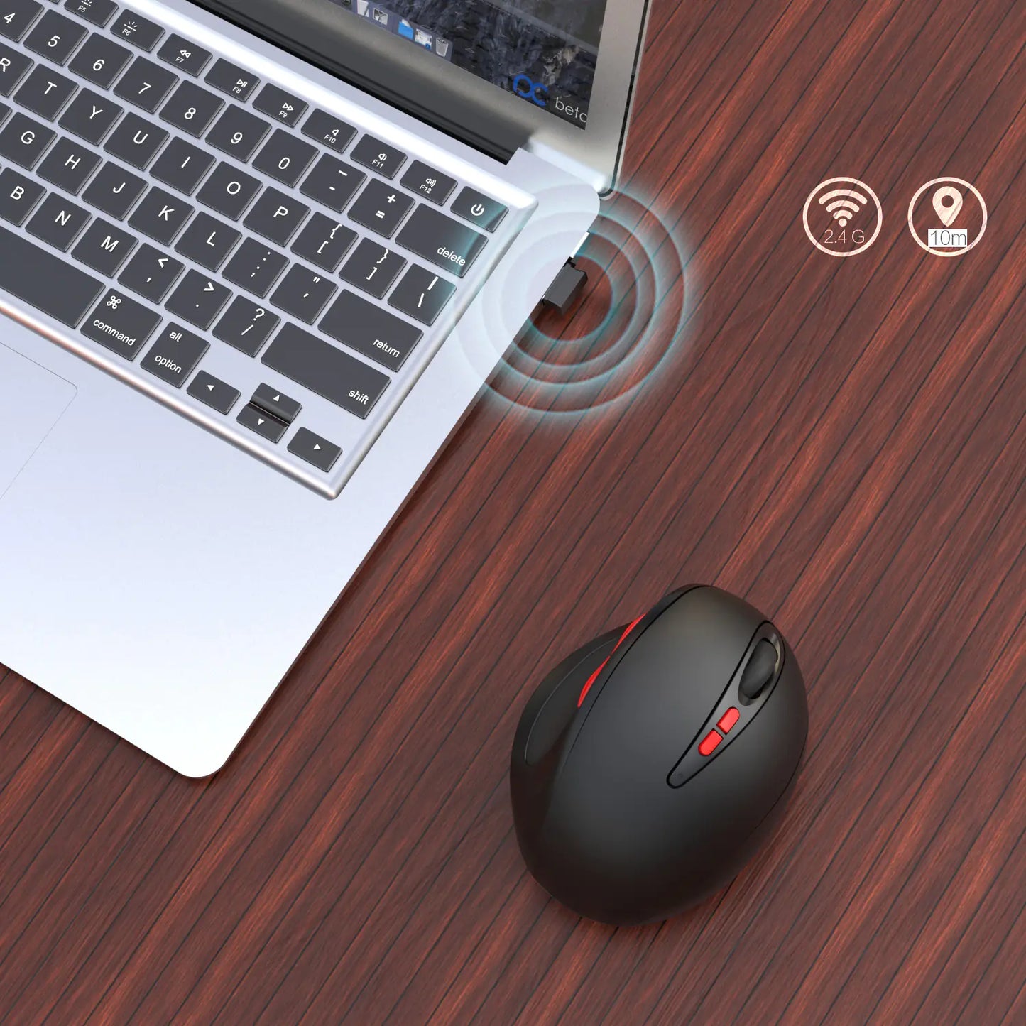 2.4G Ergonomic Wireless Vertical Mouse - Neutral Office