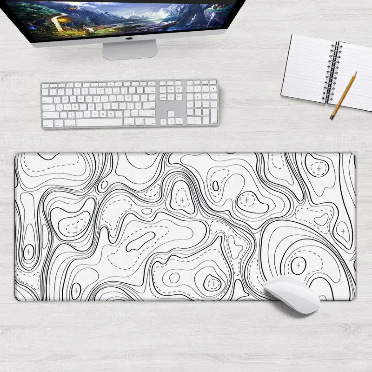 Topographic Rubber Mouse Pad - Neutral Office