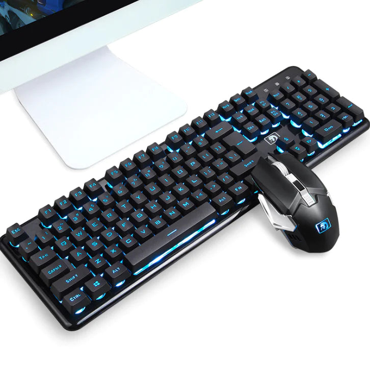 Wireless RGB Gaming Keyboard and Mouse Set - Neutral Office