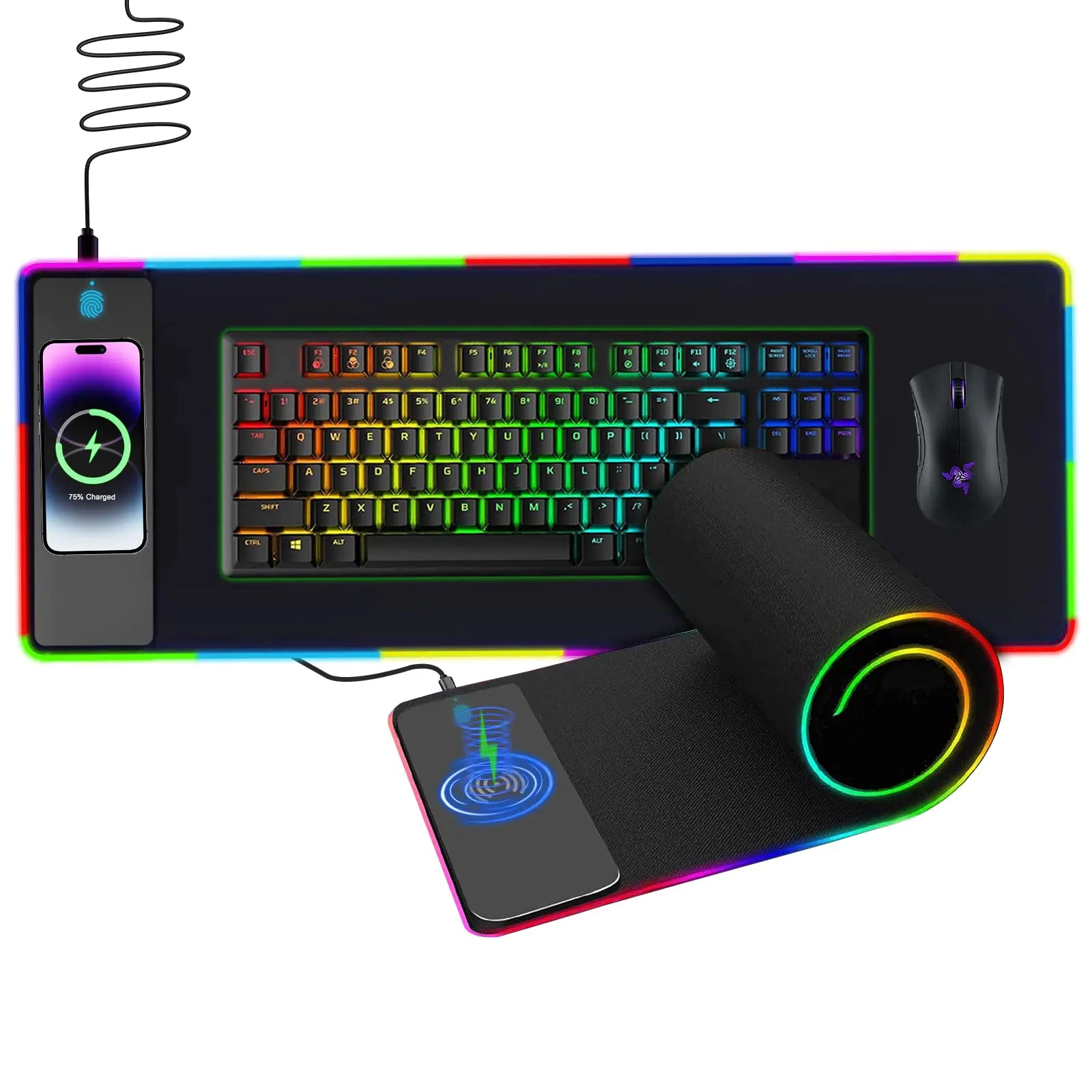Wireless Charging RGB Mouse Pad - Neutral Office