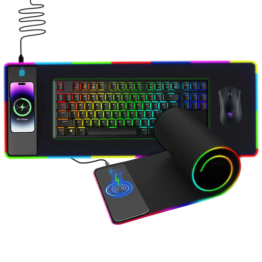 Wireless Charging RGB Mouse Pad - Neutral Office
