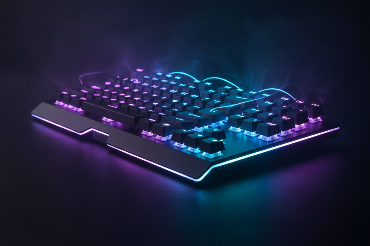 GAMING KEYBOARD BANNER WITH NO TREXT WRITTEN ON IT