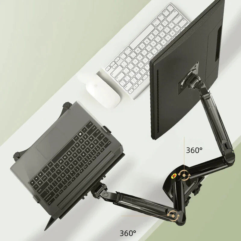 Dual-Screen Monitor Stand with Adjustable Arm - Neutral Office