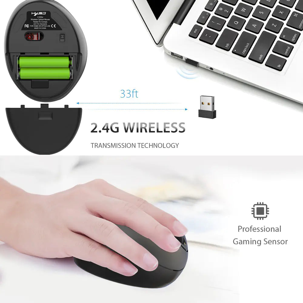 2.4G Ergonomic Wireless Vertical Mouse - Neutral Office